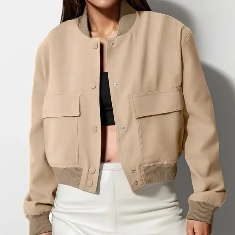Midi-Length Vintage-Inspired Lightweight Bomber Jacket
