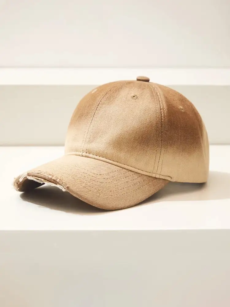 Distressed Gradient Cotton Denim Cap
