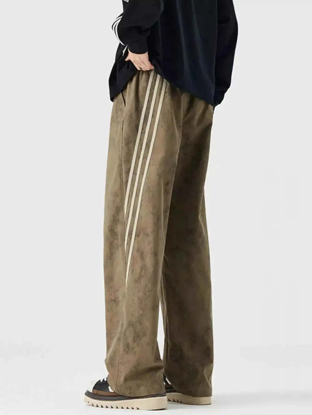 Tie-Dye Wide-Leg Casual Pants