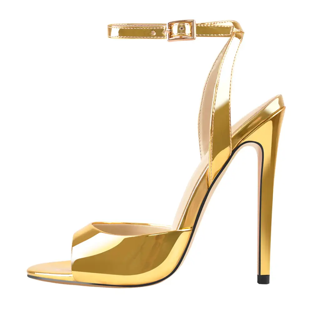 Round Toe Strap Stiletto Sandals