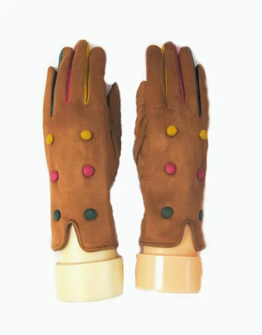 Open Edge Button Detail Gloves