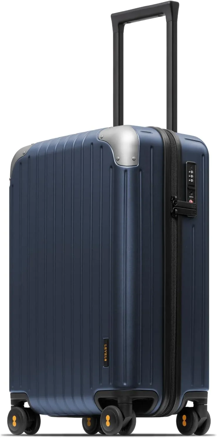 LEVEL8 Carry on Luggage Airline Approved Expandable Hardside Suitcase Black