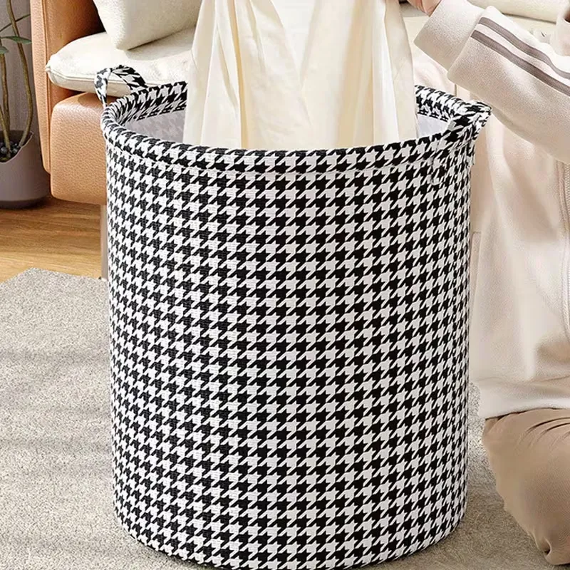 Houndstooth Pattern Collapsible Laundry Hamper