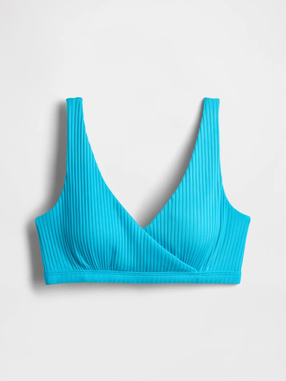 Solid Color V-Neck Bikini Top