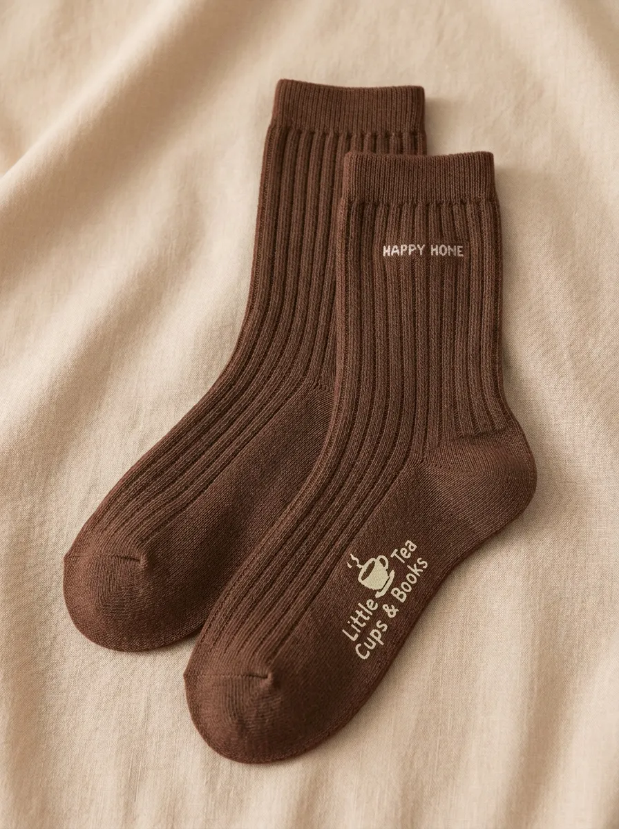 Book-Motif Casual Socks