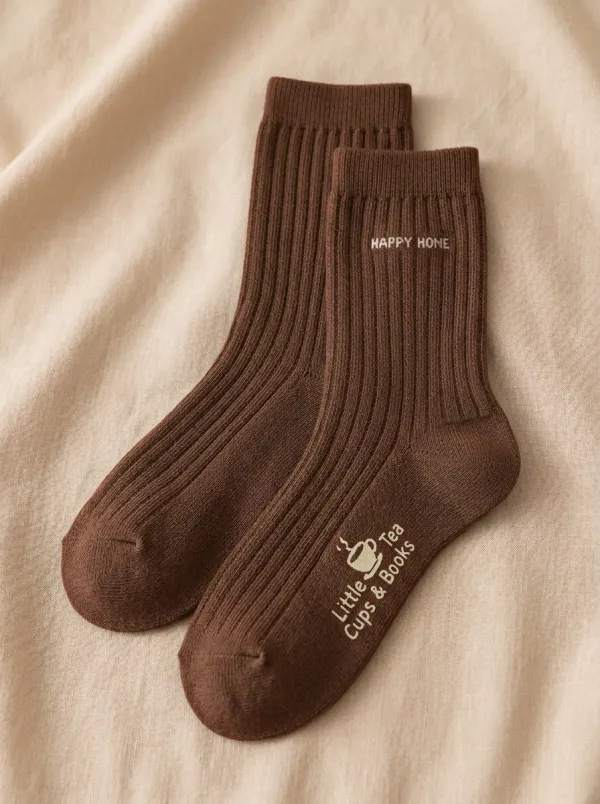 Book-Motif Casual Socks