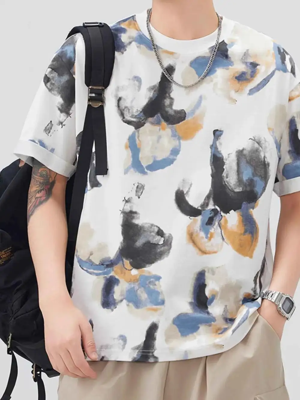 Everyday Contrast Round Neck Short Sleeve T-Shirt