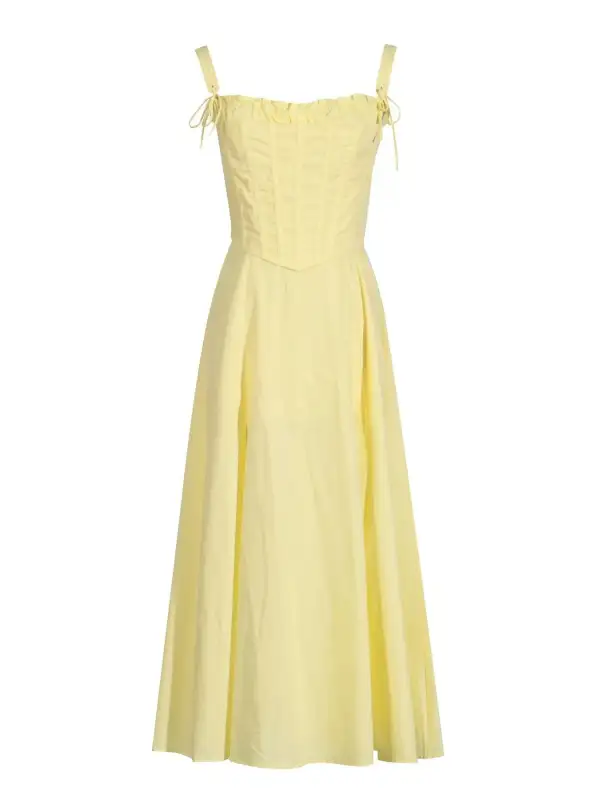 Zip Front Slit Sleeveless Midi Dress