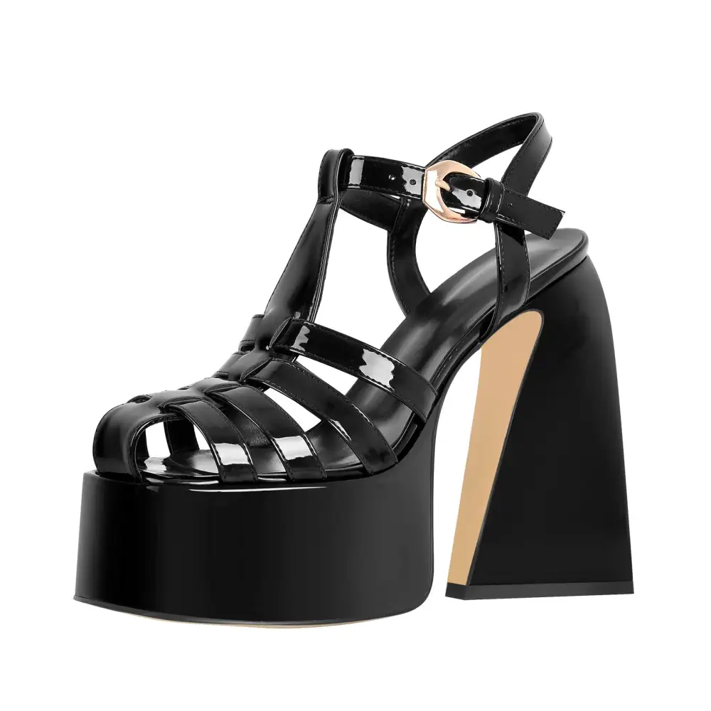 Platform Chunky High Heel Buckle Sandals