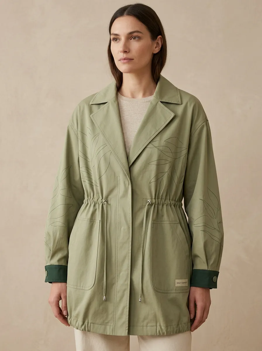 Nature Lover Botanical Line Art Printed Jacket