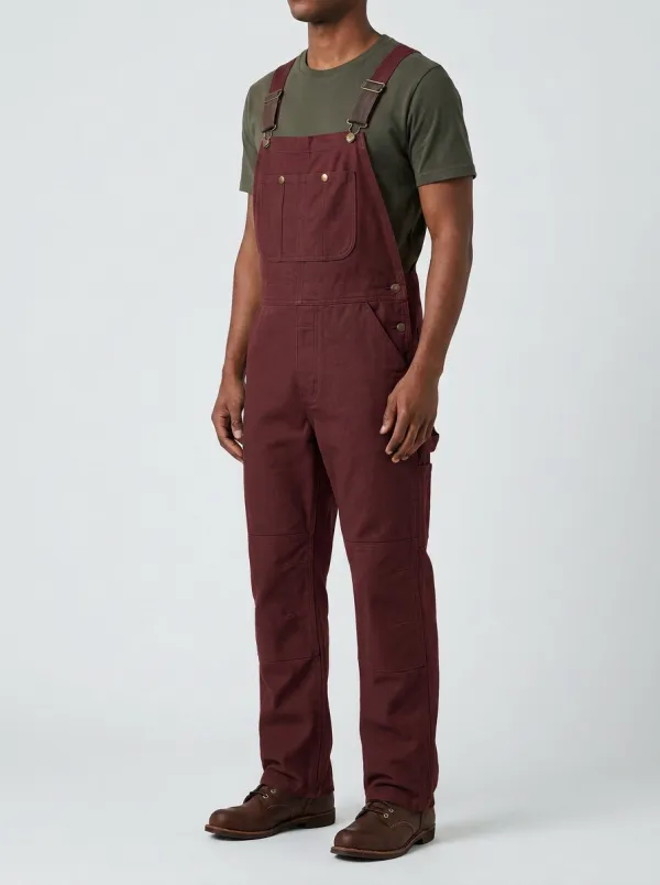 Men's Casual Workwear Charcoal Grey Cotton Bib Overalls