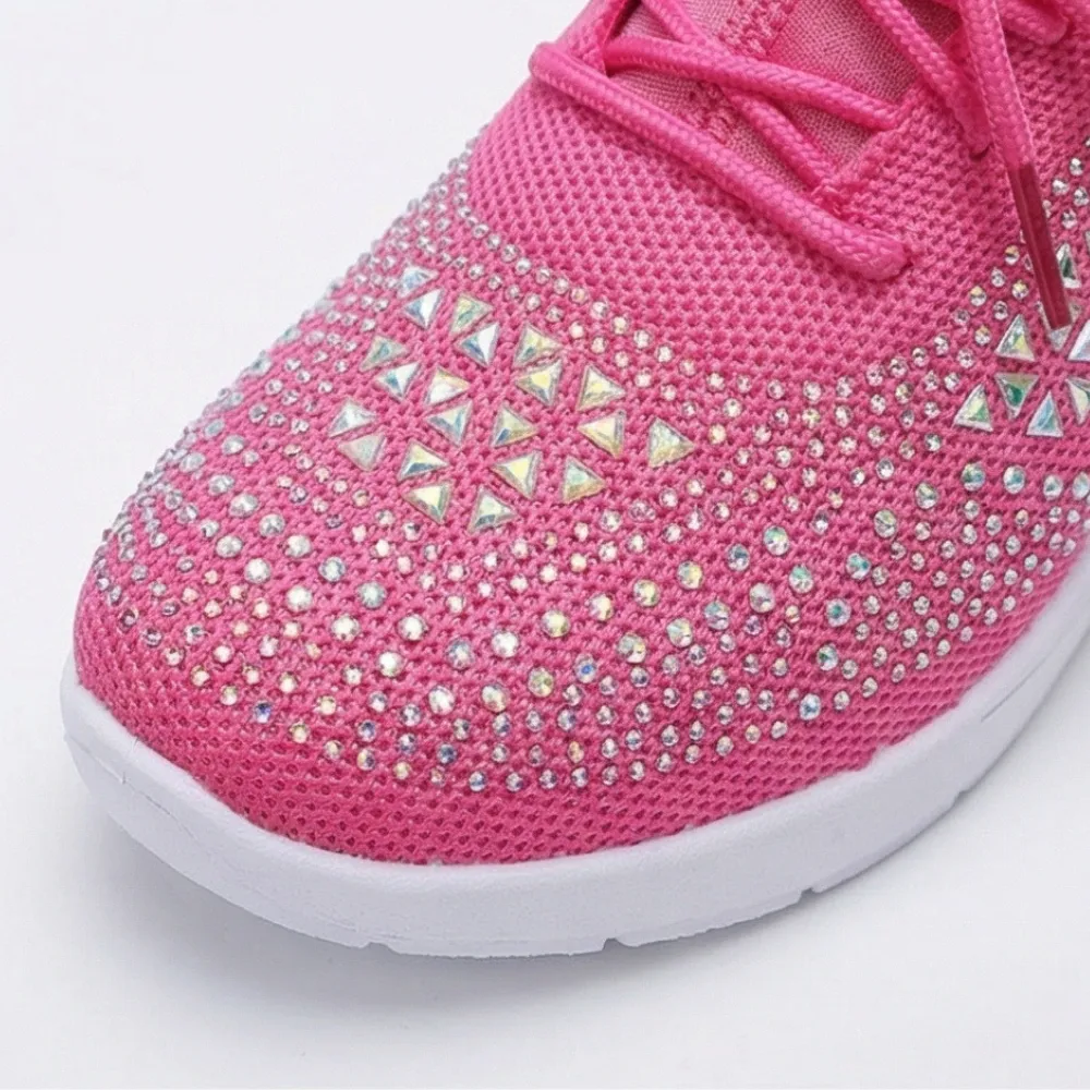 Embellished Detail Rhinestone Wedge Sneakers