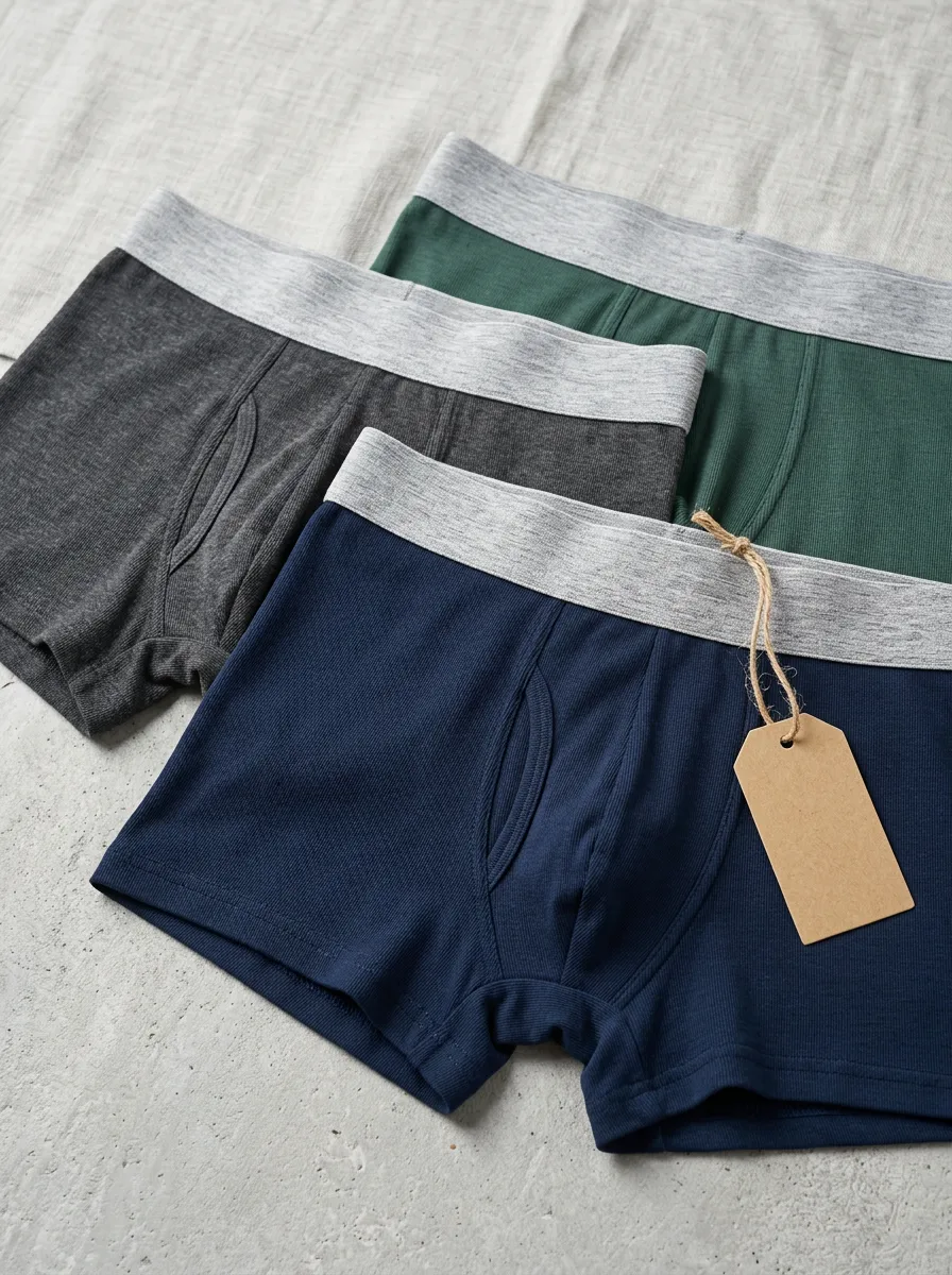 Men's Ribbed Contrast Waistband Boxer Briefs