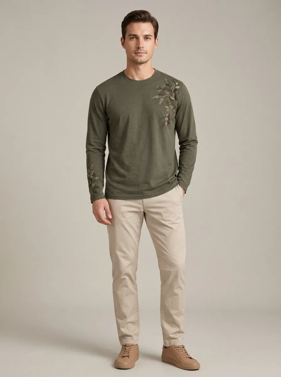 Men's Long Sleeve Understated Style Versatile Shirt