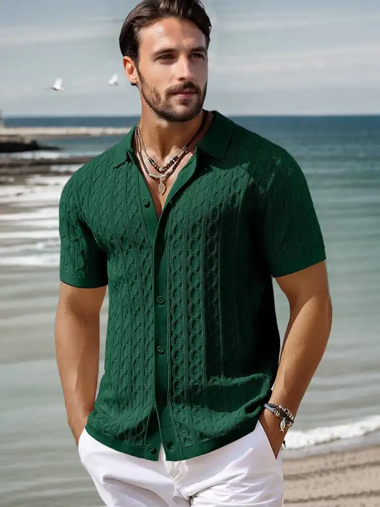 Modern Soft Cable Knit Shirt