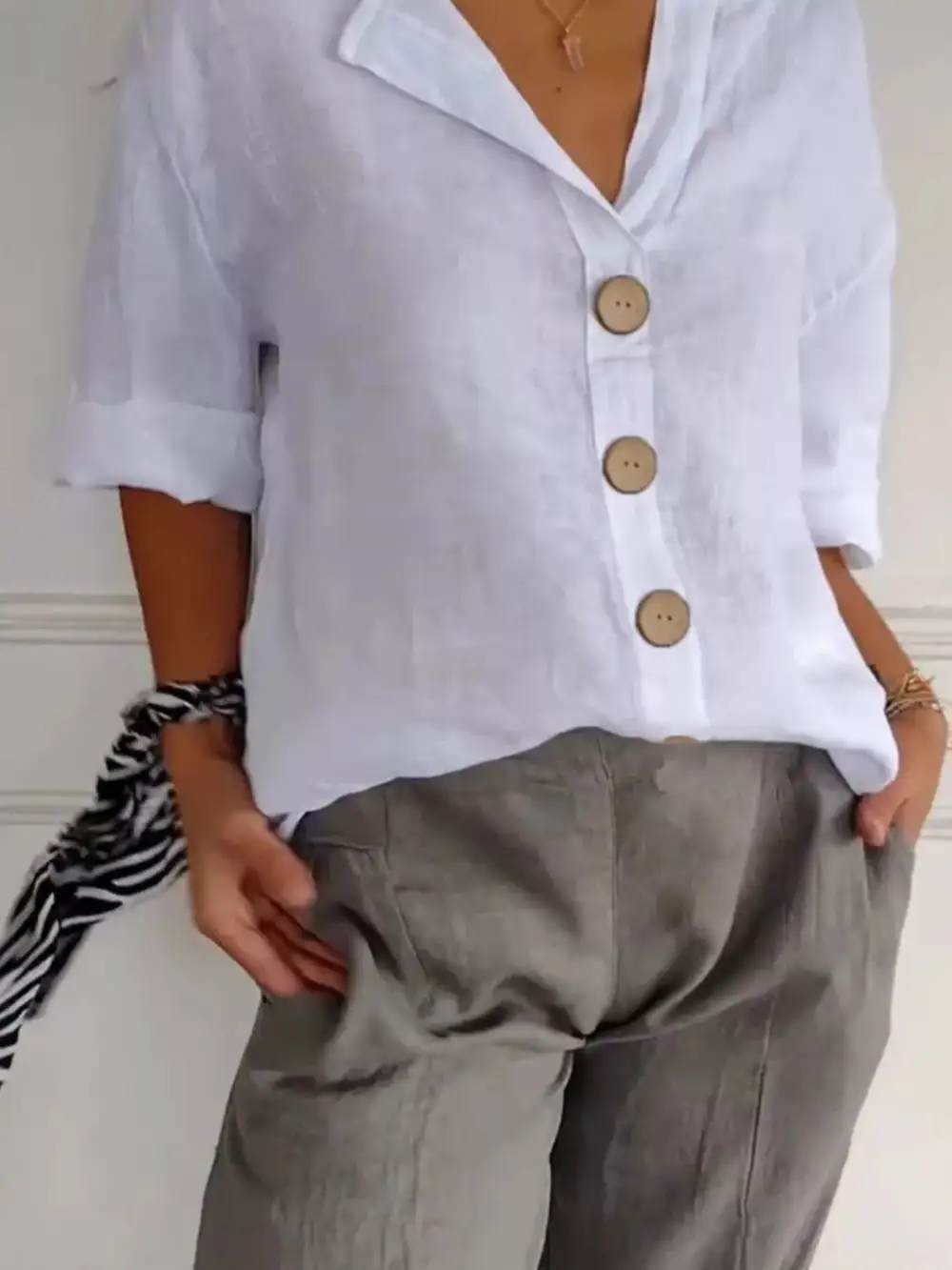 Casual Loose Button Down Shirt