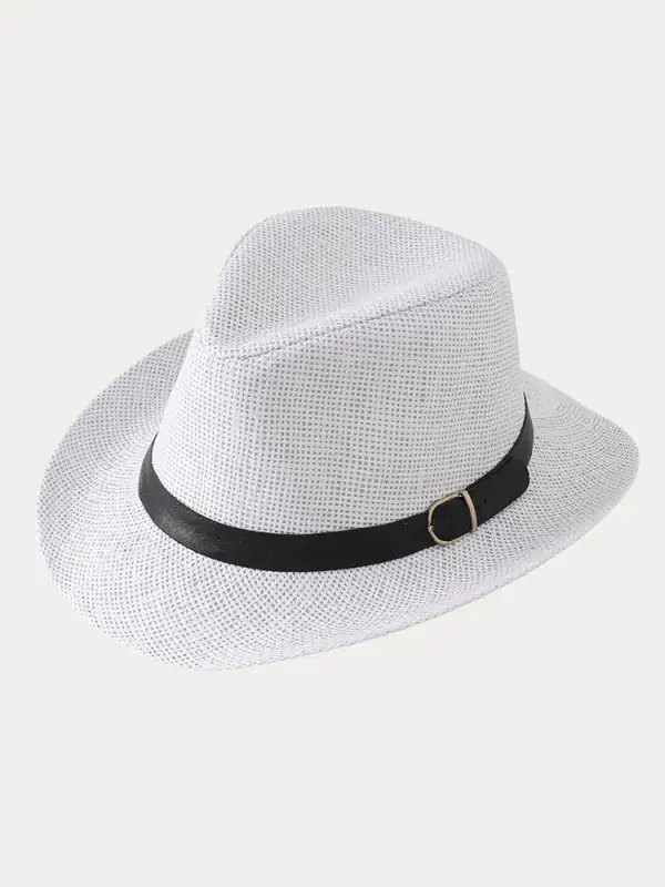 Classic Belted Panama Hat
