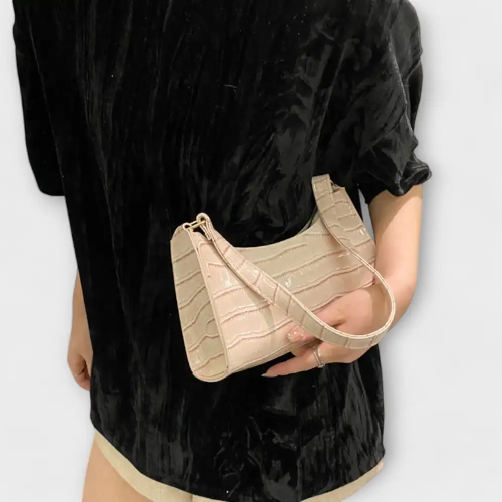 Flat Base Leather Handbag