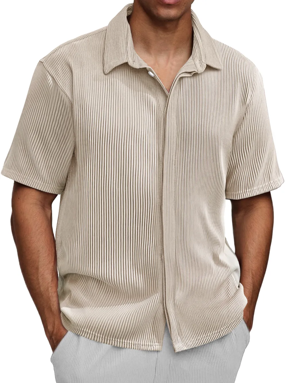 Modern Short Sleeve Button Front Shirt