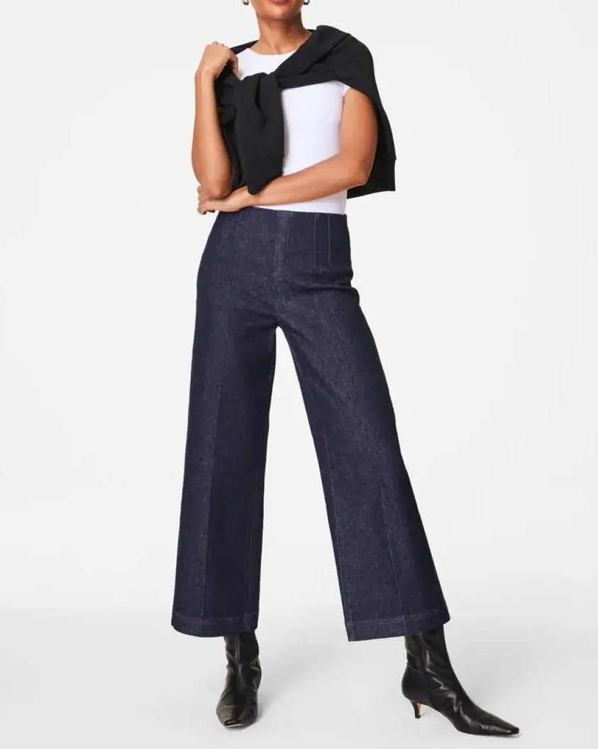 Cropped Wide-Leg Jeans - Raw Indigo