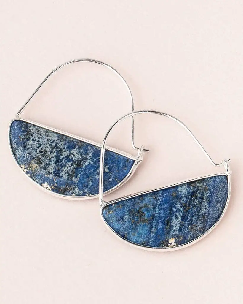 Wire Gemstone Artisan Hoop Earrings