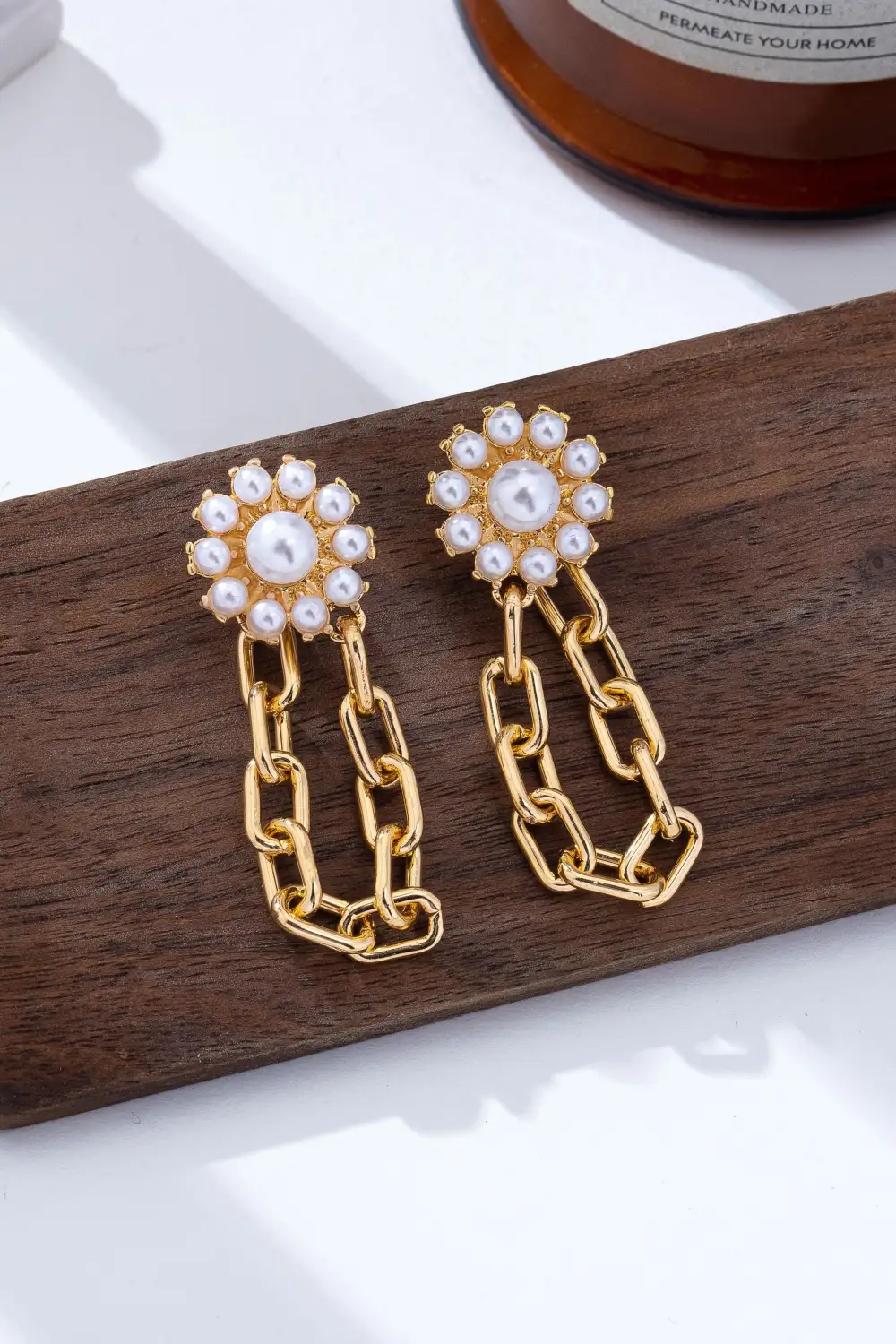 Pearl Daisy Hoop And Drop