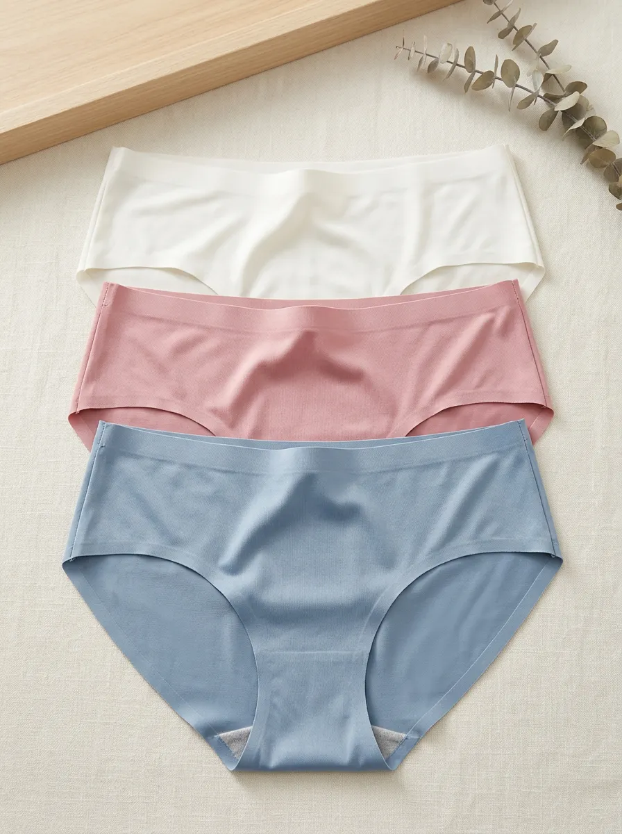Women's Artful Seamless Solid Color Three-Pack Panties