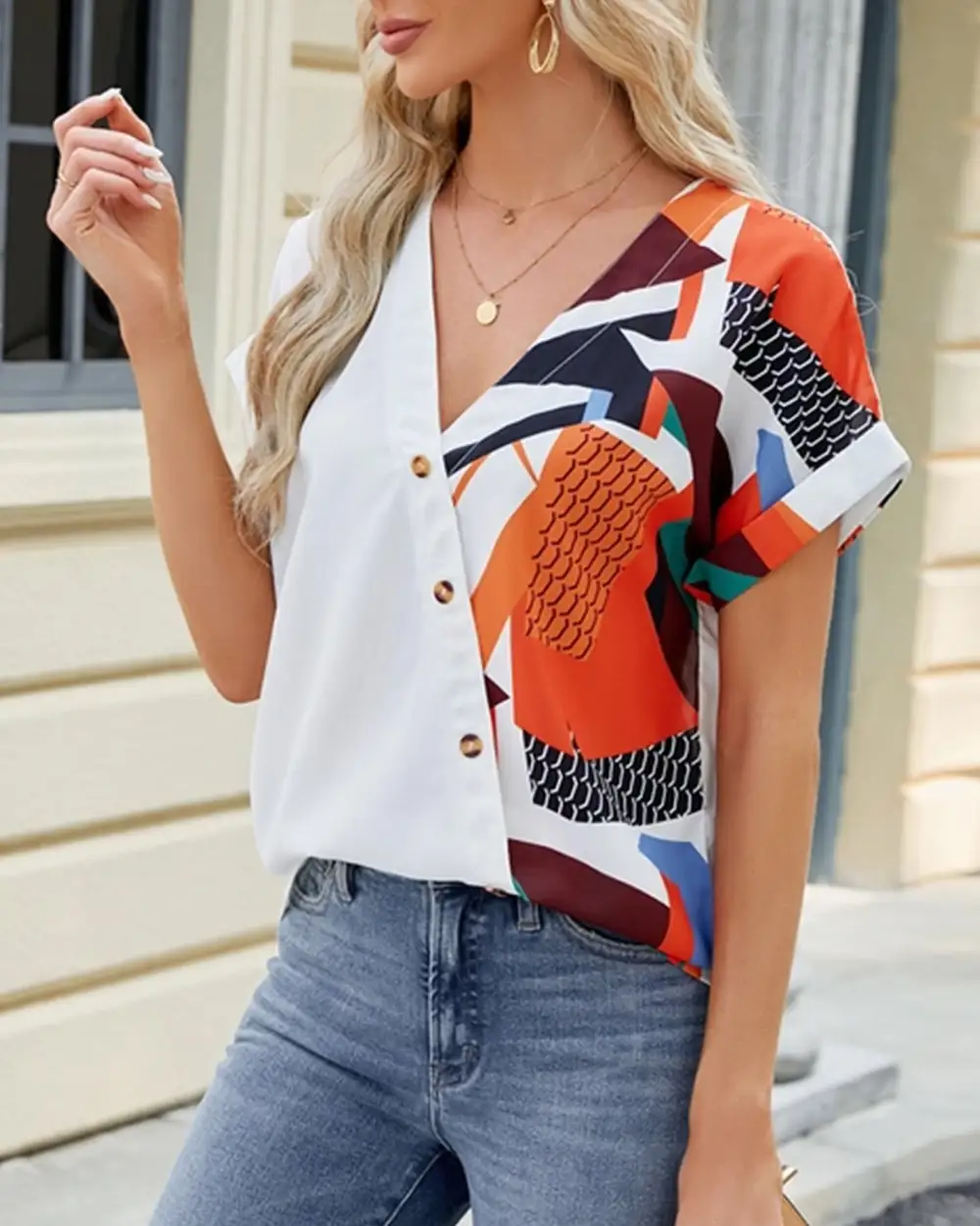 Printed Chiffon Blouse