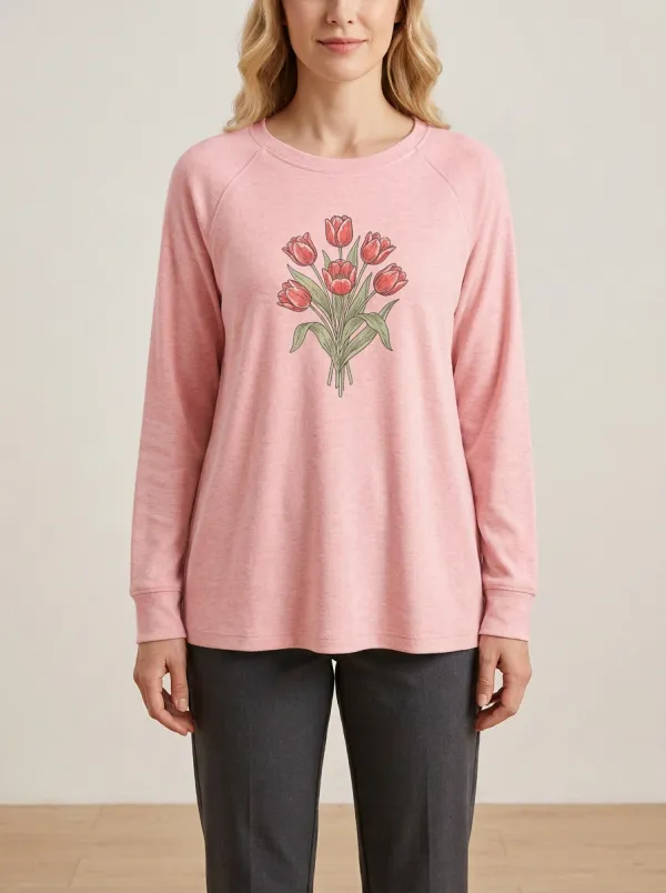 Women's Tulip Graphic Raglan Pullover