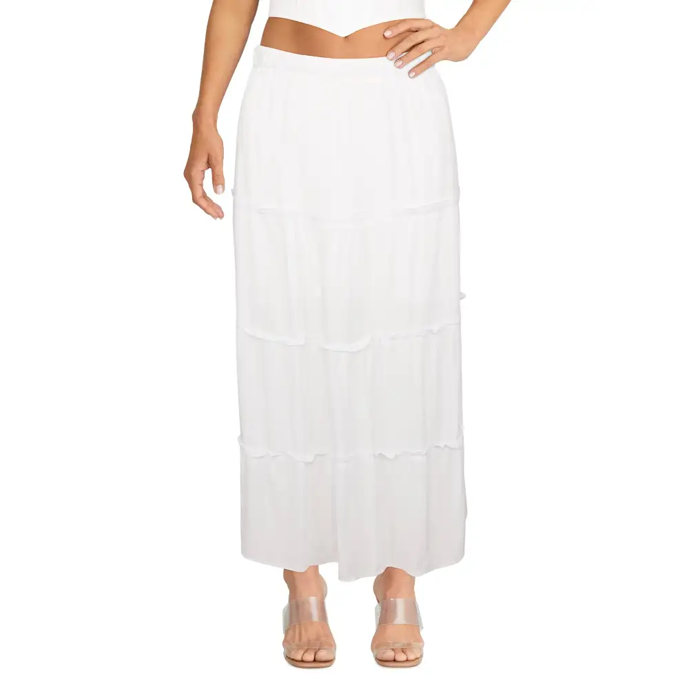 Crinkle Tiered Flowy Skirt