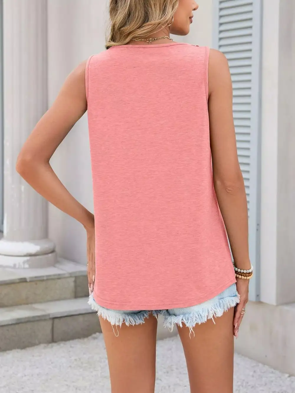 Lace Trim Sleeveless Tank Top