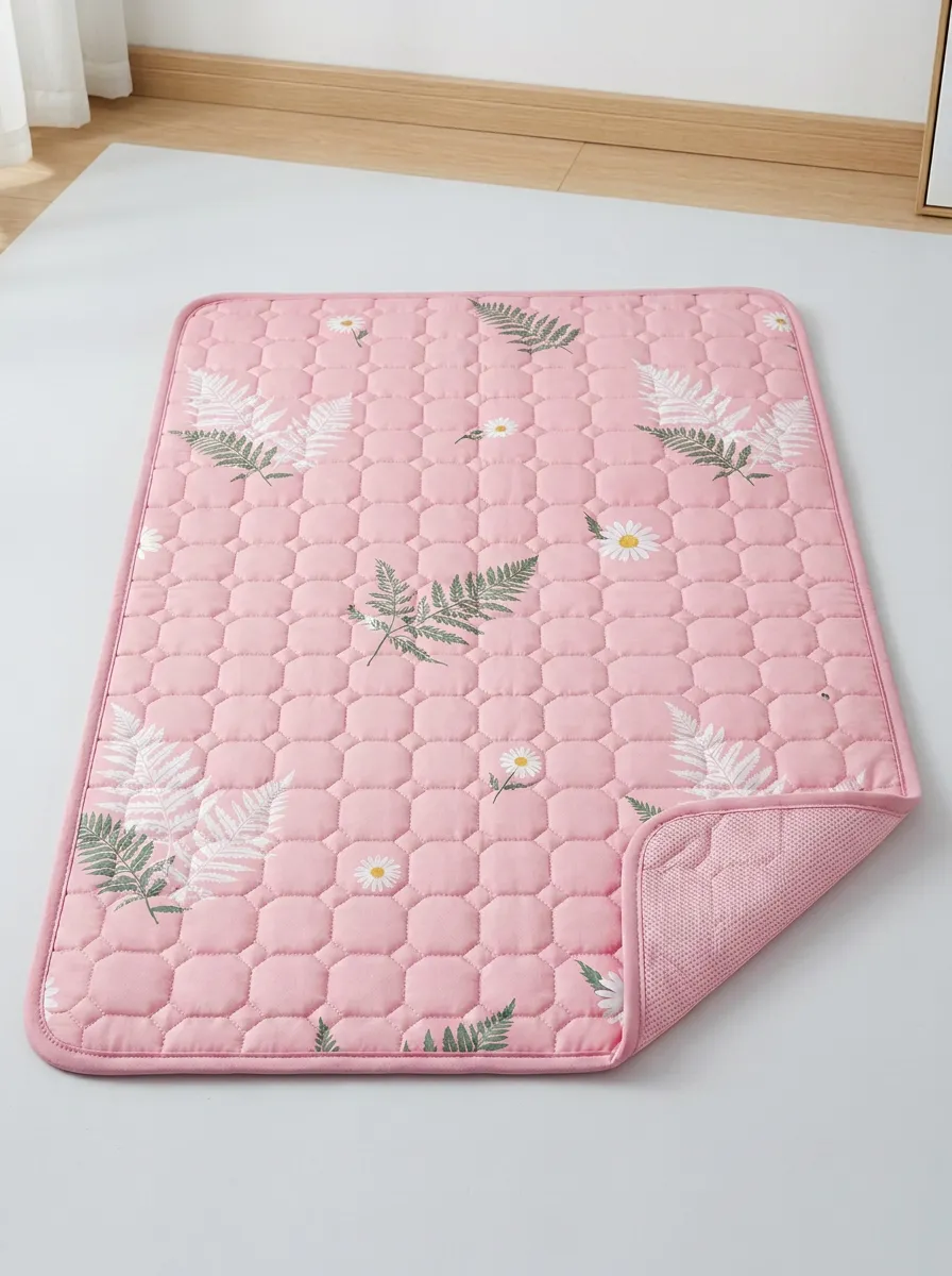 Nature Lover Daisy Fern Botanical Pattern Cooling Mat