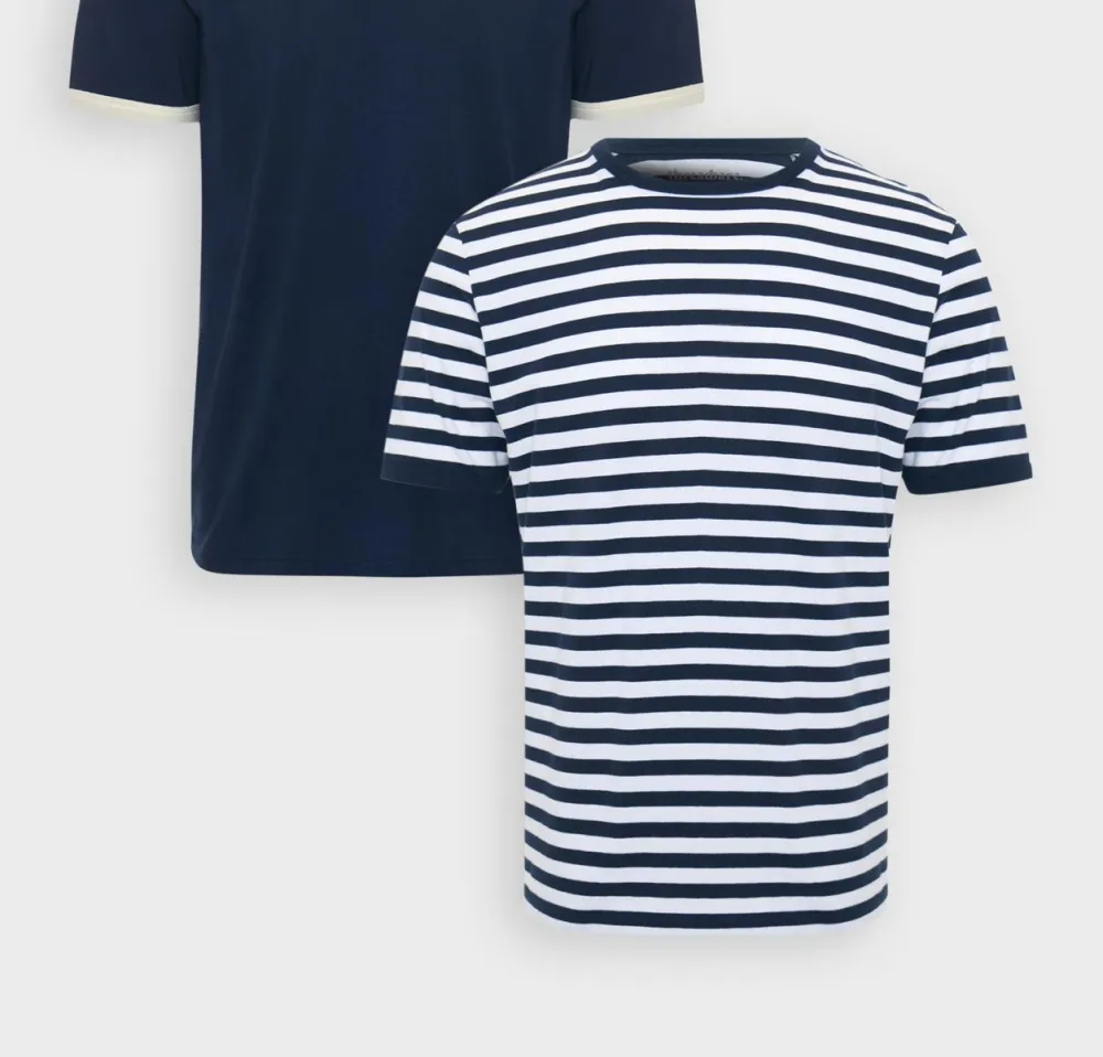 Men's 2-Pack Navy Cotton Ringer T-Shirts
