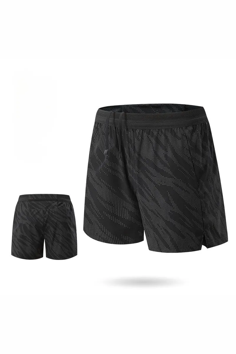 Storage Pocket Dual Layer Reflective Detail Athletic Shorts