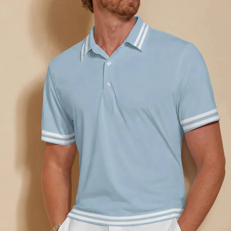 Casual Performance Short Sleeve Button Up Polo Shirt