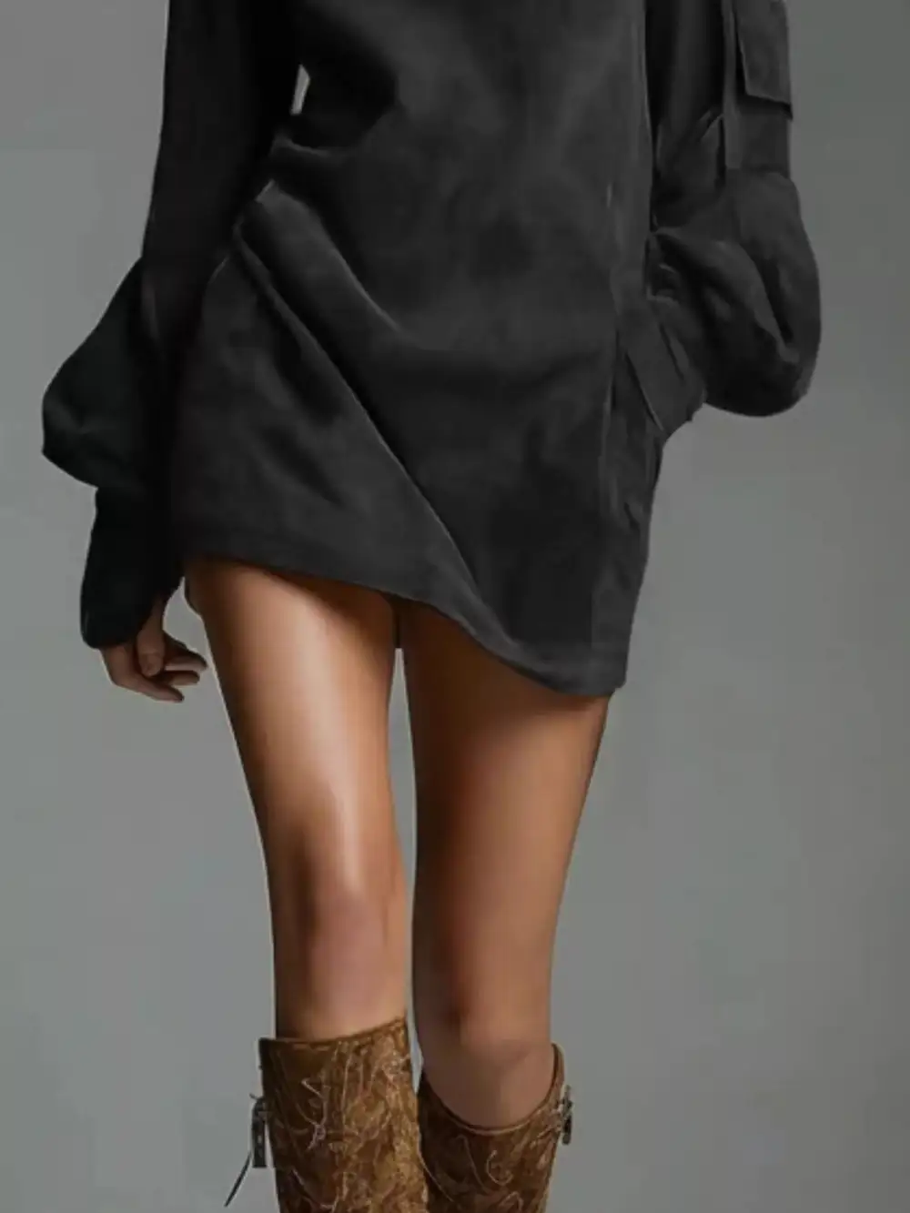 Lantern Sleeve Mini Dress