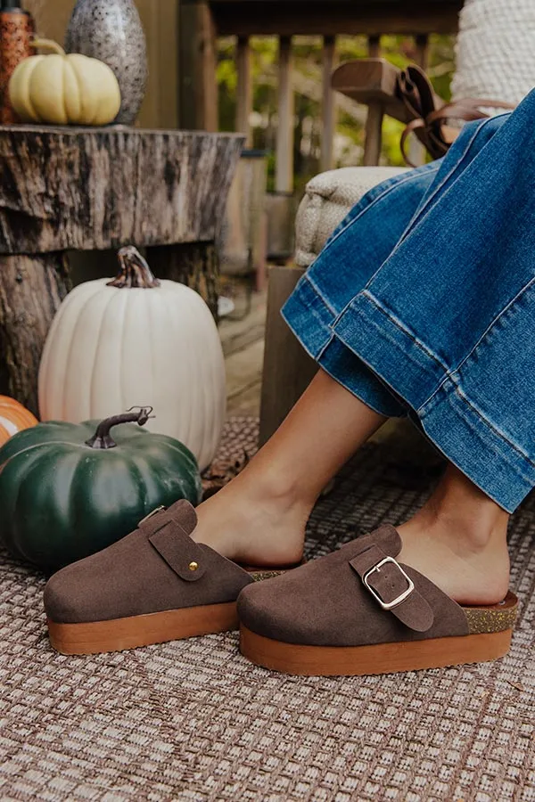 Faux Suede Platform Clogs