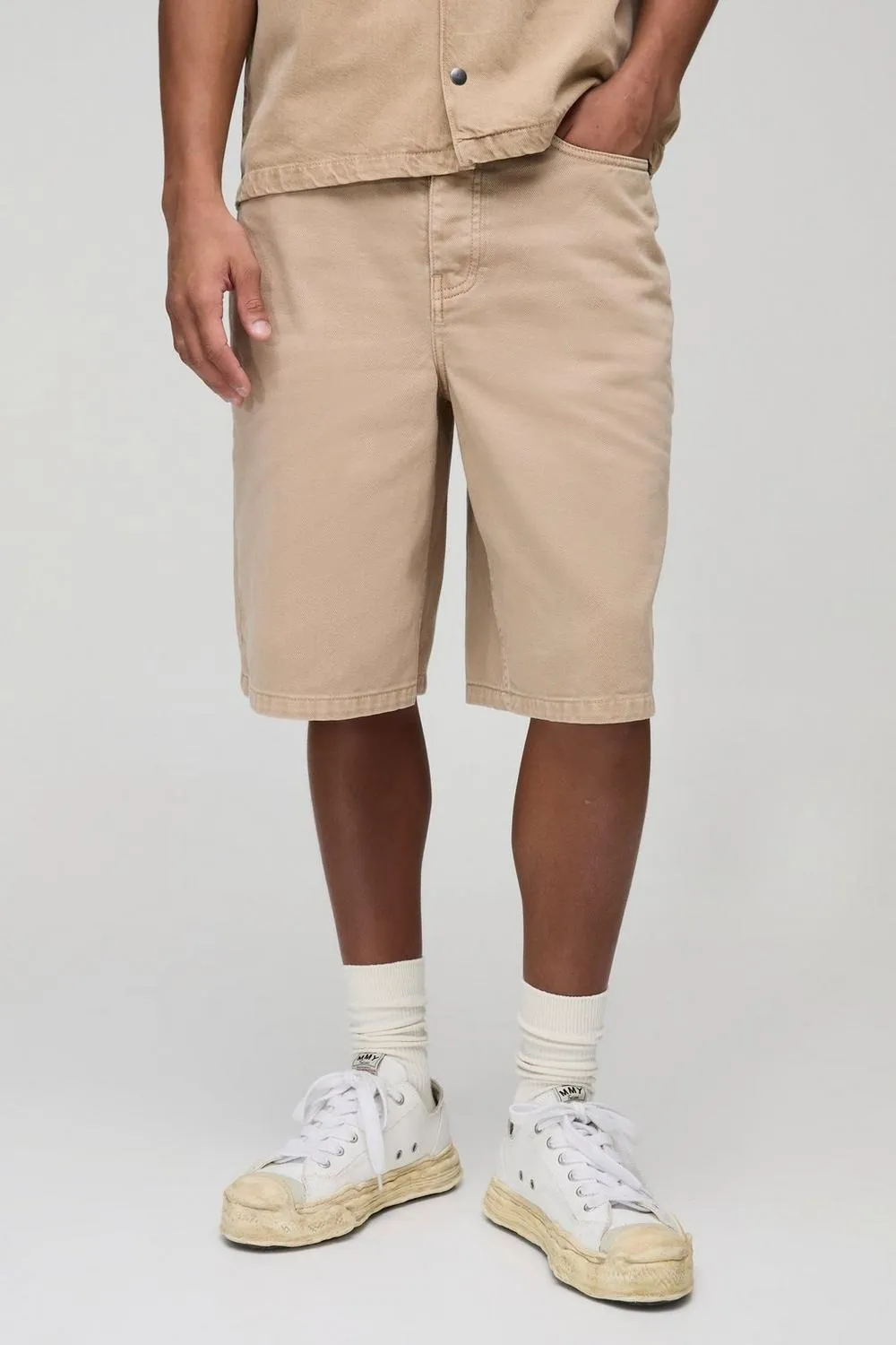 Rigid Washed Denim Jorts Spring And Summer Casual Style