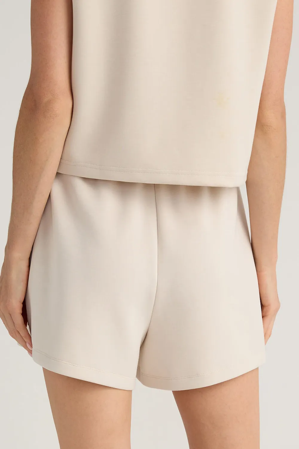Soft Knit Shorts-Stone