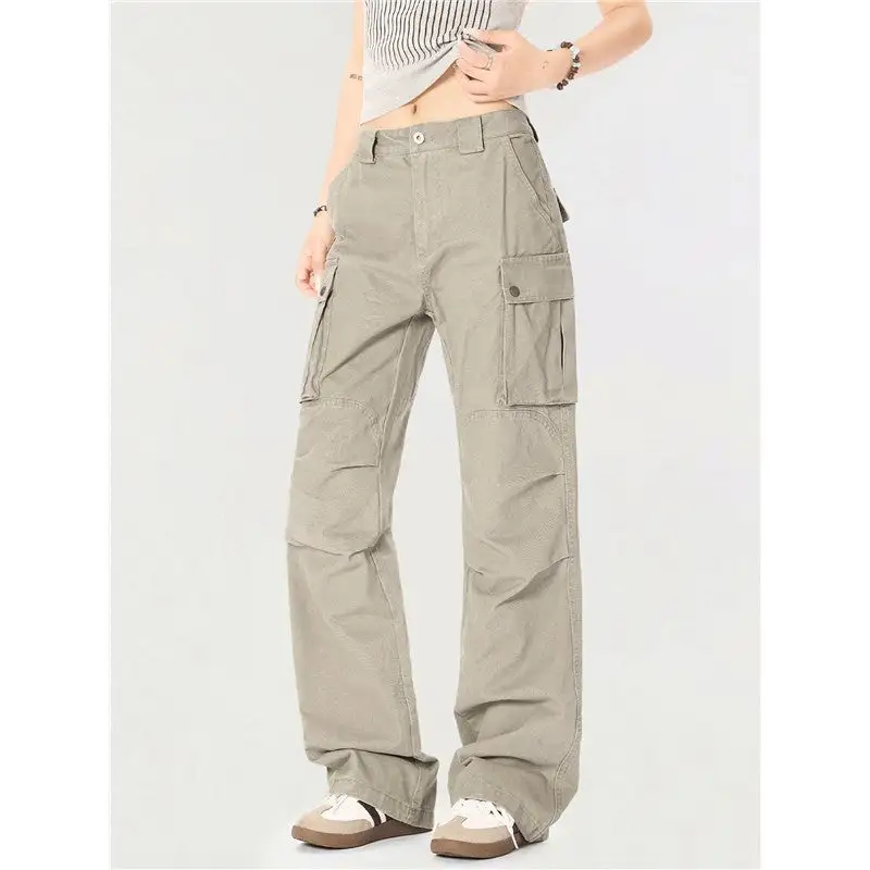 Women's Slim Fit Pleated Multi Pocket Cargo Pants