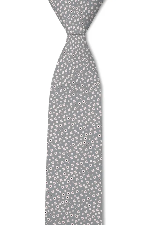 Micro Botanical Floral Pattern Necktie