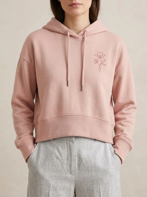Women's Casual Minimalist Floral Line Art Printed Hoodie