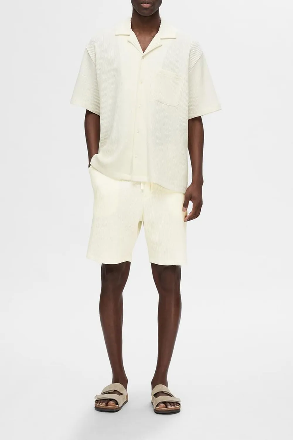 Casual Cuban Collar Co-ord Set Shirt
