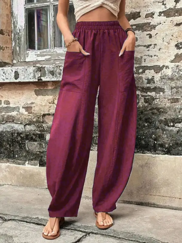 Pants Clean Pocket Elastic Trousers