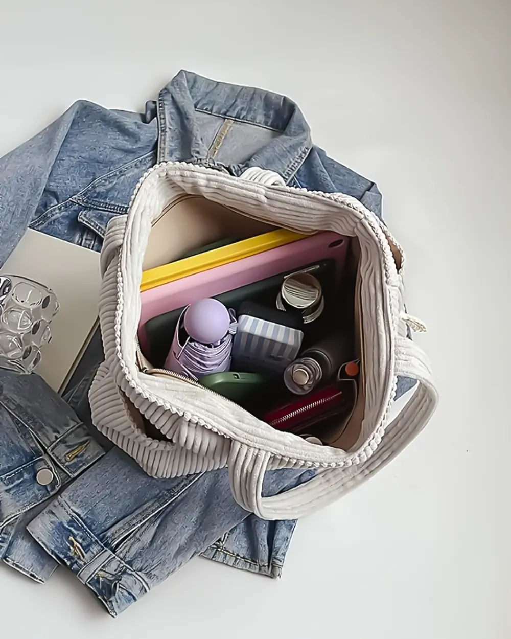 Soft Corduroy Tote Bag
