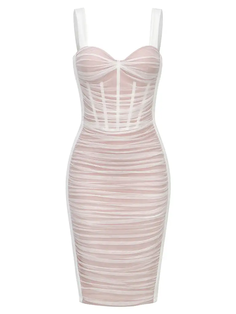 Velvet Corset Mesh Evening Gown