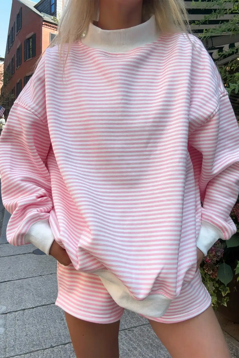 Stripe Shorts Relaxed Shorts Lounge Set Comfort