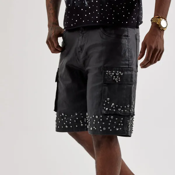 Embellished Cargo Shorts
