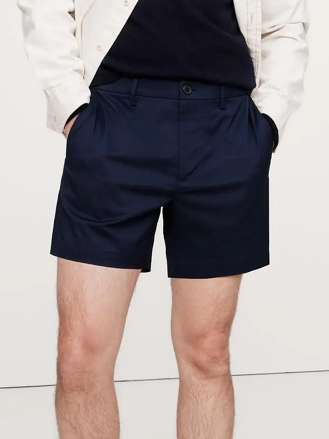 Men's  Navy Blue Quick-Drying Cotton Shorts