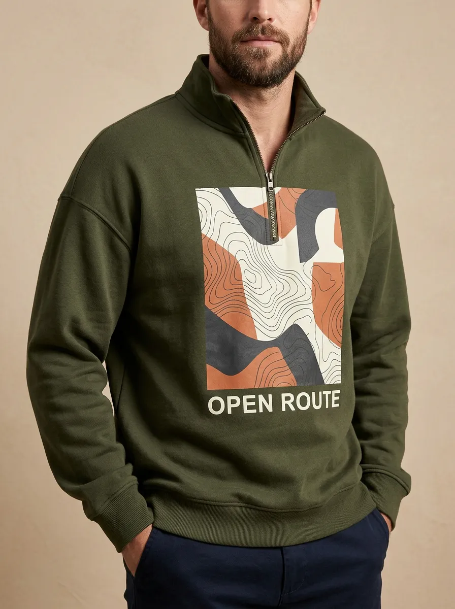 Half-Zip Topographic Men's Half-Zip Sweatshirt